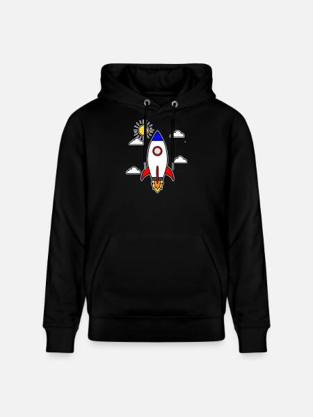 Schulstart Rakete Raumschiff Schulbeginn Schule - Stanley/Stella Unisex Bio-Hoodie CRUISER  - Schwarz