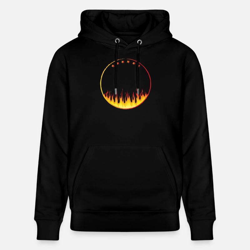 circle on fire with Stars - Stanley/Stella Unisex Bio-Hoodie CRUISER  - Schwarz