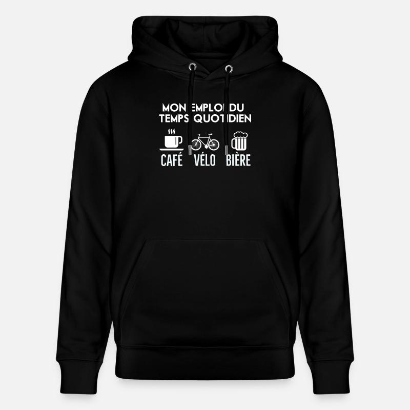 Café Vélo Bière 2 - Sweat à capuche bio CRUISER Stanley/Stella Unisexe - noir