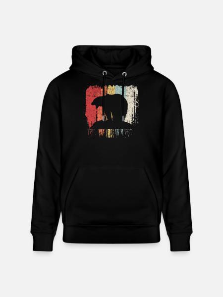 Bear Rainbow Silhouette - Stanley/Stella CRUISER Unisex Organic Hoodie - black