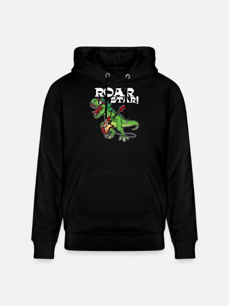 Funny Animal Cool Dinosaur Saying - Stanley/Stella CRUISER Unisex Organic Hoodie - black