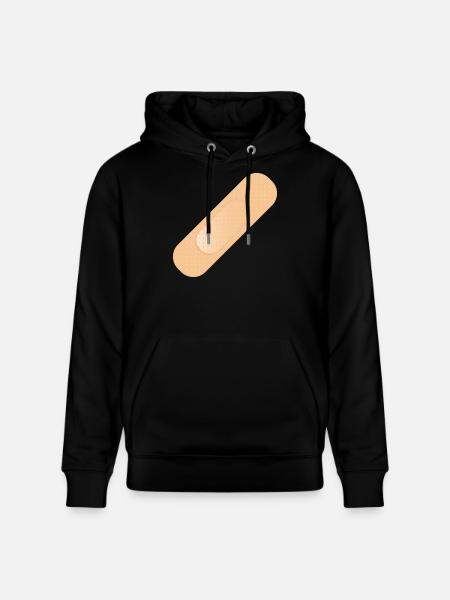 einfaches Heftpflaster als Gestaltungselement - Stanley/Stella Unisex Bio-Hoodie CRUISER - Schwarz