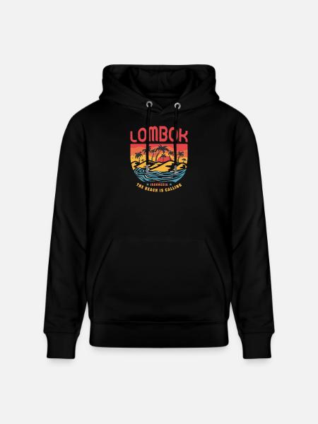 Lombok Indonesia Beach Design - Stanley/Stella CRUISER Unisex Organic Hoodie - black