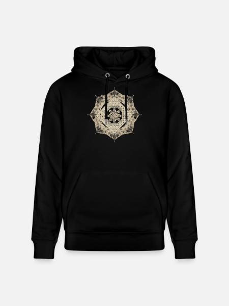 geometric macramé style flower pendant - Stanley/Stella CRUISER Unisex Organic Hoodie - black