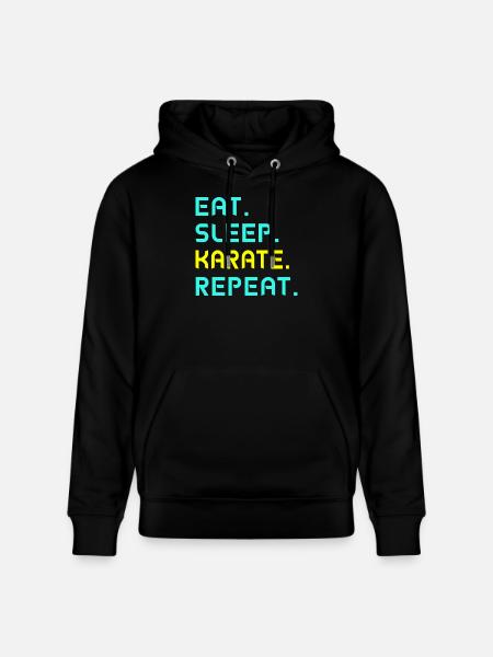 Eat. Sleep. karate. Repeat. - Stanley/Stella CRUISER Unisex Organic Hoodie - black