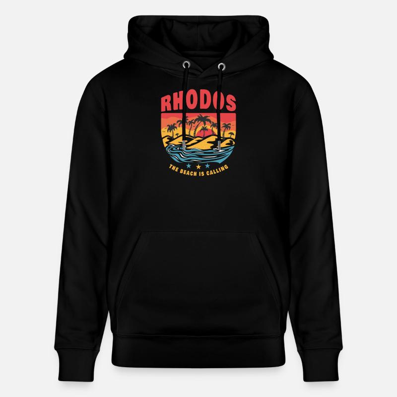 Conception de plage Rhodes Grèce - Sweat à capuche bio CRUISER Stanley/Stella Unisexe - noir