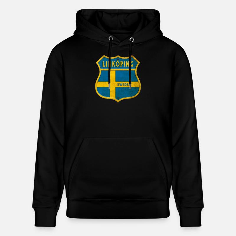 Linköping Suède Armoiries Drapeaux - Sweat à capuche bio CRUISER Stanley/Stella Unisexe - noir