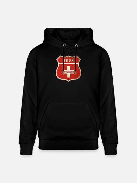Thoune Suisse Armoiries Drapeaux Design - Sweat à capuche bio CRUISER Stanley/Stella Unisexe - noir