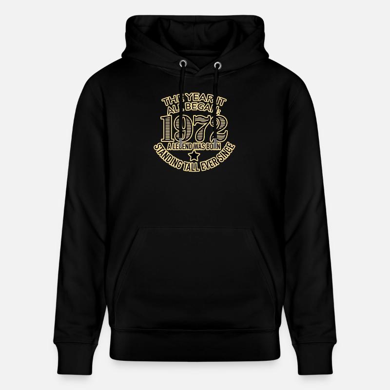 1972 Année de naissance - Sweat à capuche bio CRUISER Stanley/Stella Unisexe - noir