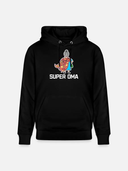 Superoma Brille Großmama Oma Statement Großmutter - Stanley/Stella Unisex Bio-Hoodie CRUISER  - Schwarz