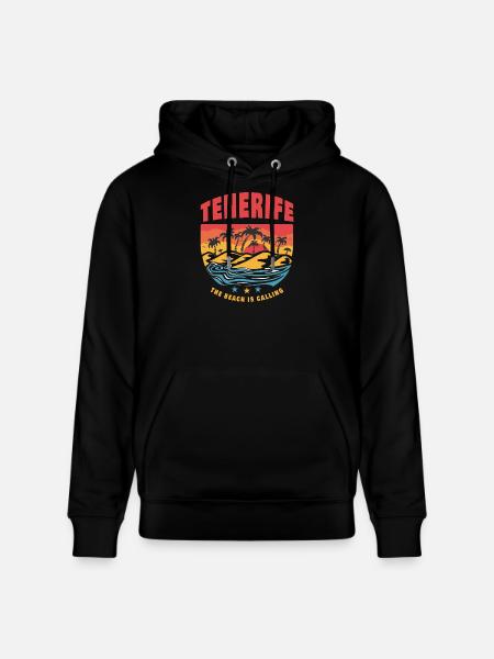 Tenerife beach design - Stanley/Stella CRUISER Unisex Organic Hoodie - black