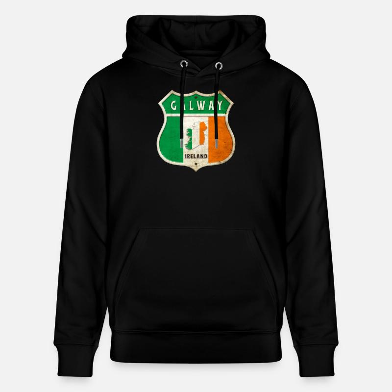 Galway Irlande Armoiries Drapeaux Design - Sweat à capuche bio CRUISER Stanley/Stella Unisexe - noir