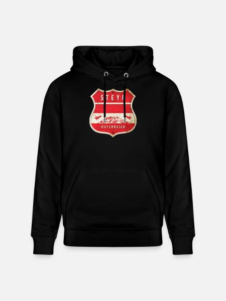 Steyr Österreich Wappen Flaggen Design - Stanley/Stella Unisex Bio-Hoodie CRUISER  - Schwarz