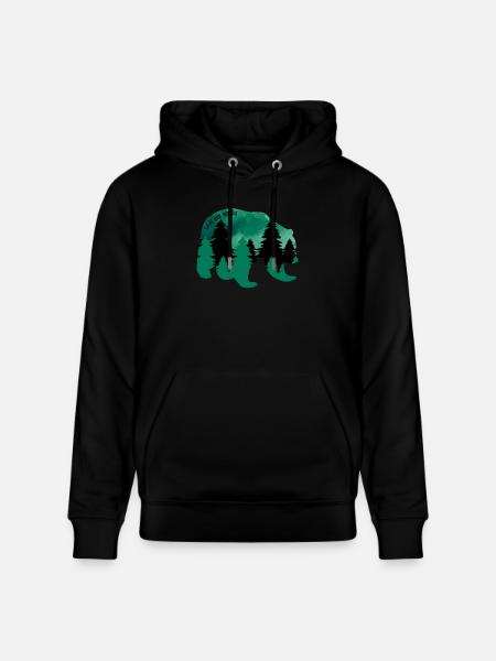 Climate Change Environmental Protection Bear - Stanley/Stella CRUISER Unisex Organic Hoodie - black