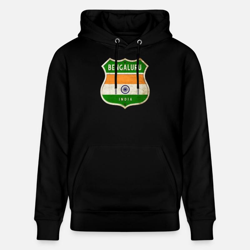 Bengaluru Inde Armoiries Drapeaux Design - Sweat à capuche bio CRUISER Stanley/Stella Unisexe - noir