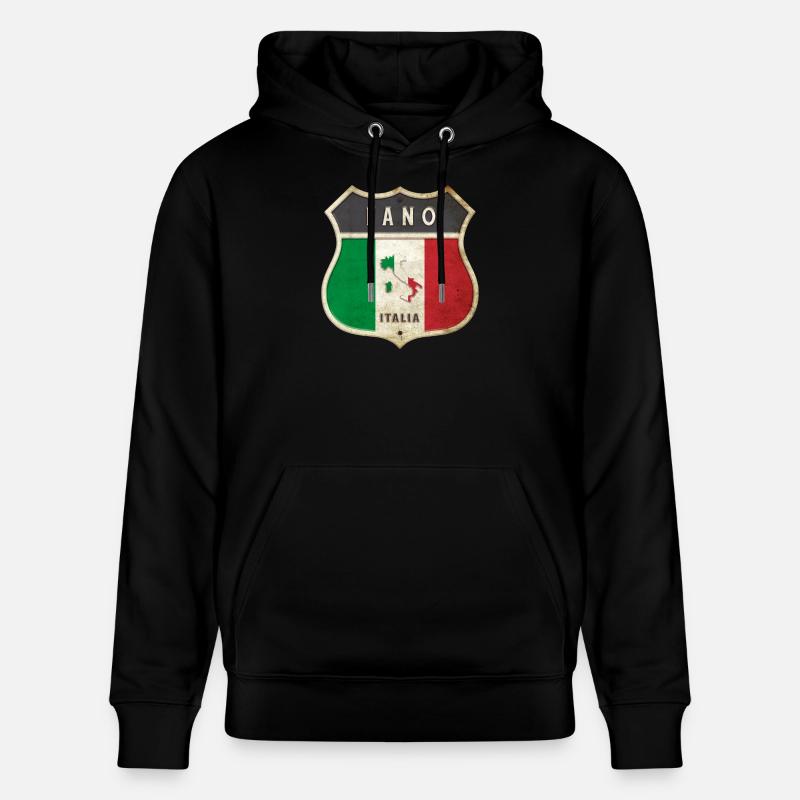 Fano Italie Armoiries Drapeaux Design - Sweat à capuche bio CRUISER Stanley/Stella Unisexe - noir