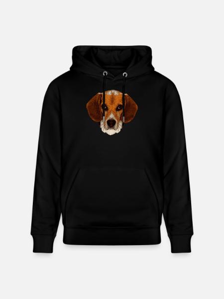 jagdhunde, Beagle leinwand optik - Stanley/Stella Unisex Bio-Hoodie CRUISER  - Schwarz