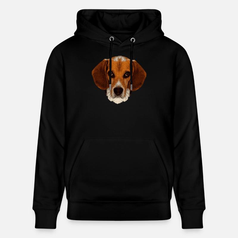 jagdhunde, Beagle leinwand optik - Stanley/Stella Unisex Bio-Hoodie CRUISER  - Schwarz