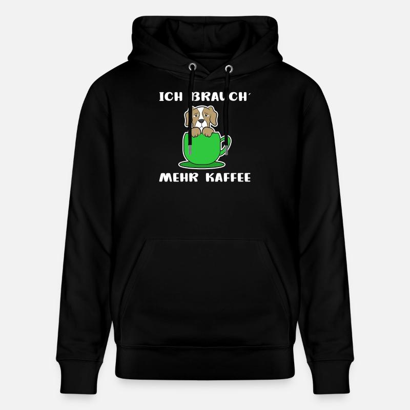 Kaffee Hund Kaffeetasse Statement Kaffeeliebhaber - Stanley/Stella Unisex Bio-Hoodie CRUISER  - Schwarz