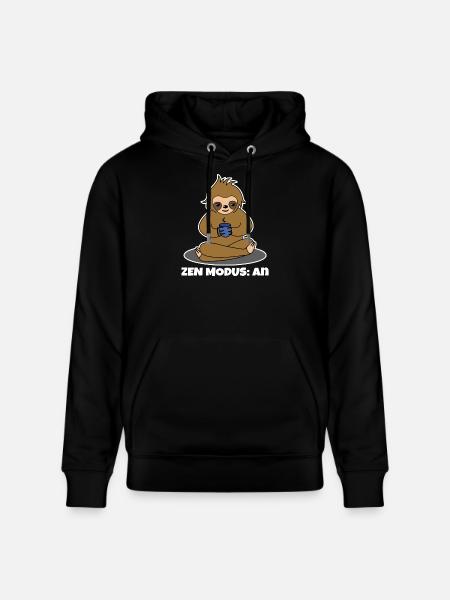 Kaffeetrinker Kaffee Trinken Faultier Kaffeetasse - Stanley/Stella Unisex Bio-Hoodie CRUISER - Schwarz