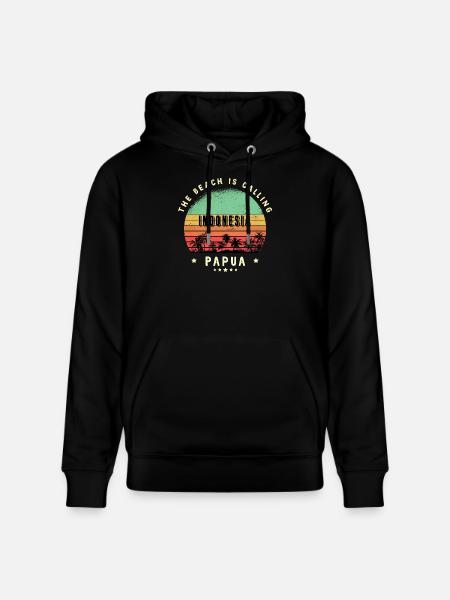Papua indonesia beach design - Stanley/Stella CRUISER Unisex Organic Hoodie - black
