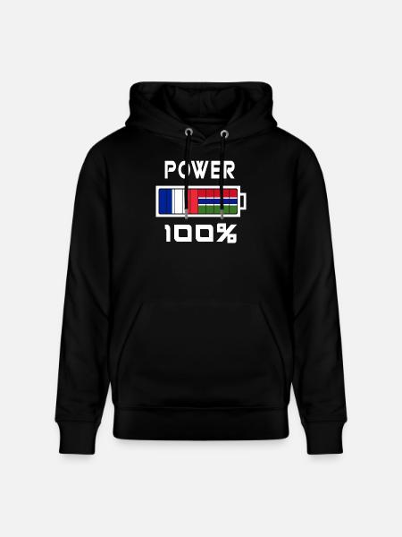 The Gambia and France feed - Stanley/Stella CRUISER Unisex Organic Hoodie - black