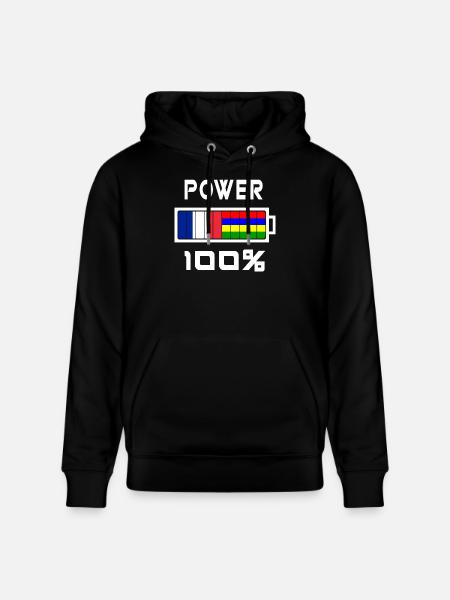 Mauritius and France feed 100% - Stanley/Stella CRUISER Unisex Organic Hoodie - black