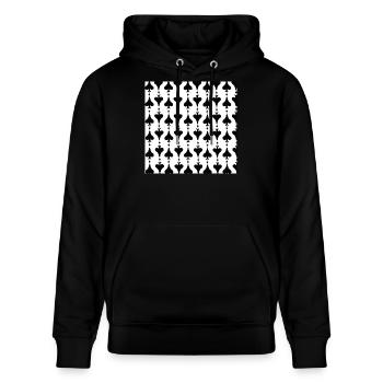 Pik Kartenspiel Muster Print T-Shirt - Stanley/Stella Unisex Bio-Hoodie CRUISER  - Schwarz - Vorne - Alina (178cm) & Michal (187cm)