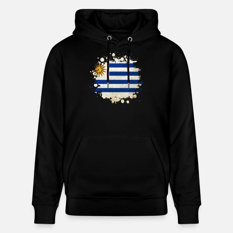 Uruguay Klecks Flaggen Design - Stanley/Stella Unisex Bio-Hoodie CRUISER  - Schwarz