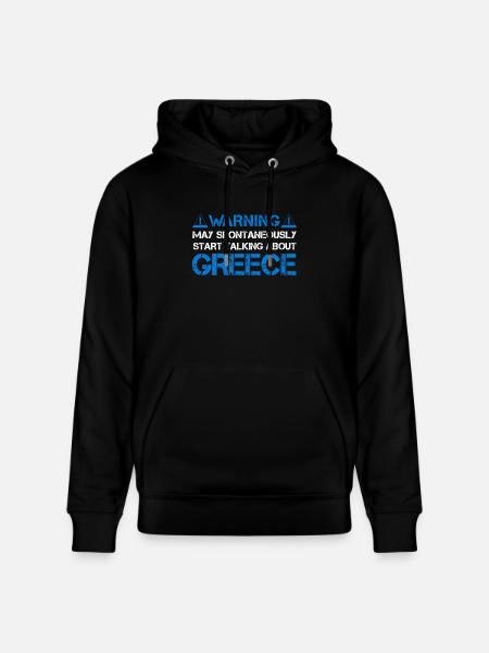 Warning Warning Greece Fan - Stanley/Stella CRUISER Unisex Organic Hoodie - black