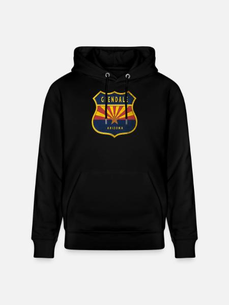 Glendale Arizona flag crest design - Stanley/Stella CRUISER Unisex Organic Hoodie - black