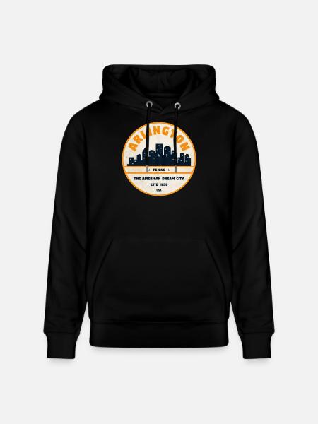 Arlington Skyline Retro Abzeichen - Stanley/Stella Unisex Bio-Hoodie CRUISER  - Schwarz