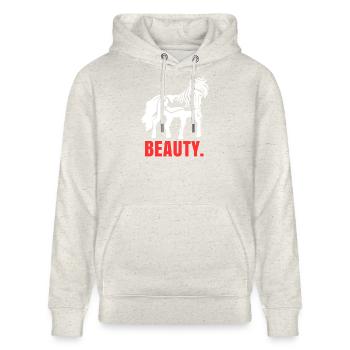 Islandpferde Pferde Spruch Pferdeliebe Pferdenarr - Stanley/Stella Unisex Bio-Hoodie CRUISER  - Beige meliert - Vorne - Alina (178cm) & Michal (187cm)