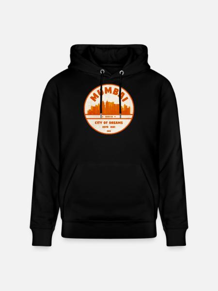 Mumbai India Skyline - Stanley/Stella CRUISER Unisex Organic Hoodie - black