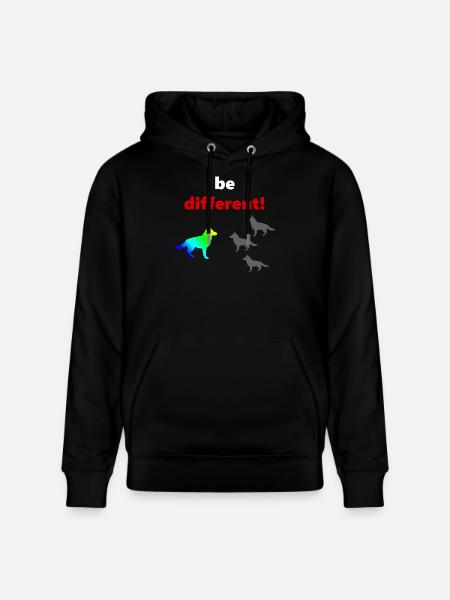 tolle Hundesprüche, Be Different - Stanley/Stella Unisex Bio-Hoodie CRUISER  - Schwarz