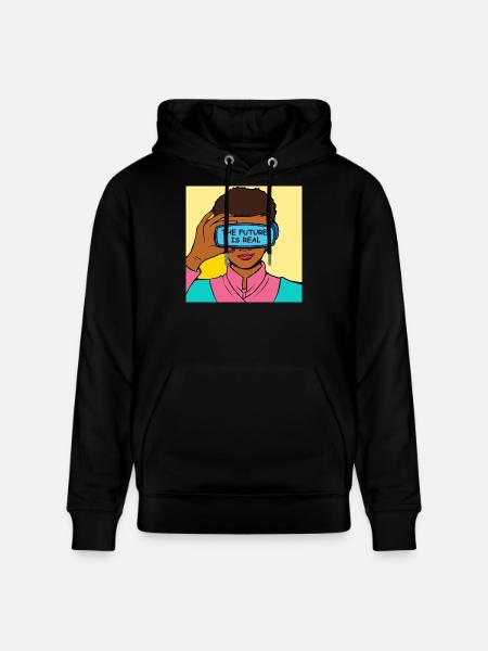 L’avenir, c’est Real VR Vision - Sweat à capuche bio CRUISER Stanley/Stella Unisexe - noir