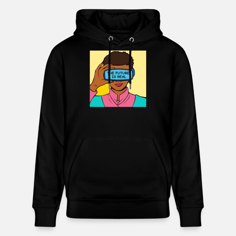 L’avenir, c’est Real VR Vision - Sweat à capuche bio CRUISER Stanley/Stella Unisexe - noir