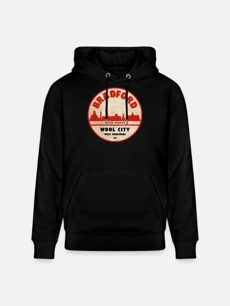 Bradford Wool City Emblem - Stanley/Stella CRUISER Unisex Organic Hoodie - black