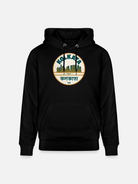 Kolkata Skyline Abzeichen - Stanley/Stella Unisex Bio-Hoodie CRUISER  - Schwarz