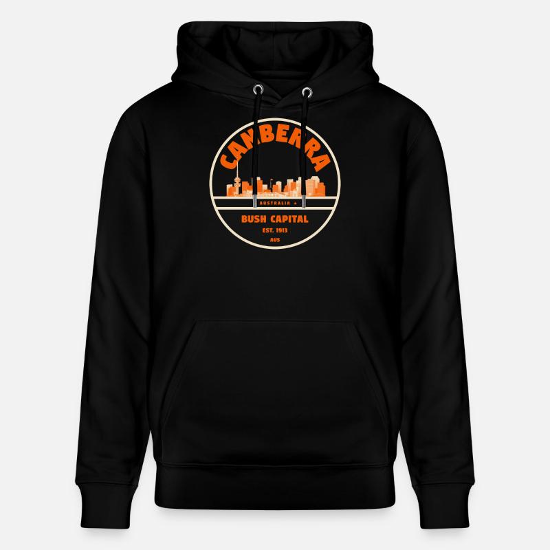 Canberra Skyline Badge - Sweat à capuche bio CRUISER Stanley/Stella Unisexe - noir