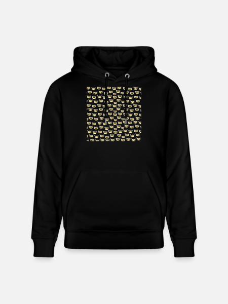 vögel für mädchen, Eulengesichter muster - Stanley/Stella Unisex Bio-Hoodie CRUISER  - Schwarz