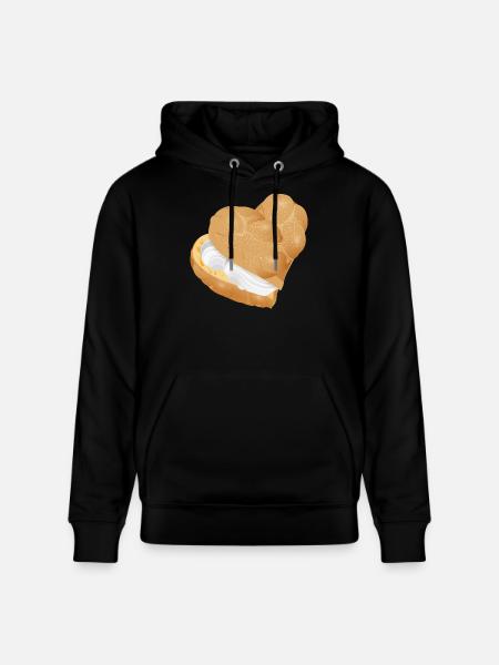 Mit Sahne gefülltes Windbeutel Herz - Stanley/Stella Unisex Bio-Hoodie CRUISER  - Schwarz