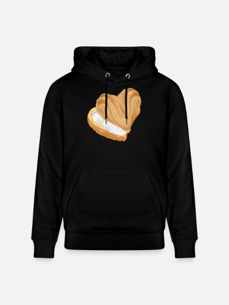 Mit Sahne gefülltes Windbeutel Herz - Stanley/Stella Unisex Bio-Hoodie CRUISER - Schwarz