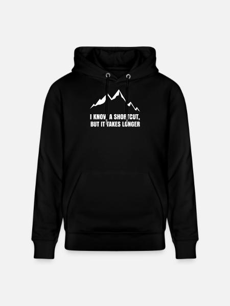 Lustige Sprüche Wandern Statement Wanderer Berge - Stanley/Stella Unisex Bio-Hoodie CRUISER - Schwarz