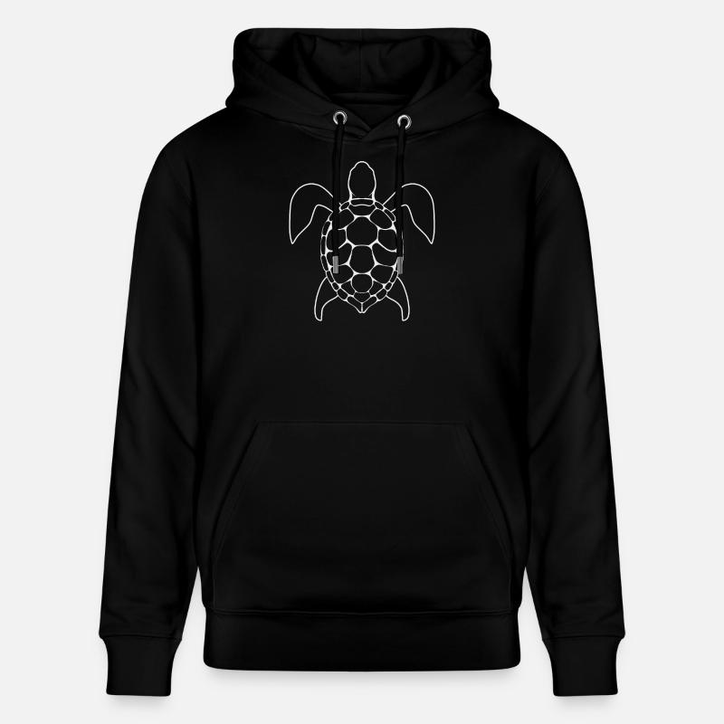 Turtle Lineart - Sweat à capuche bio CRUISER Stanley/Stella Unisexe - noir