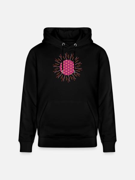 Mandala soleil rose - Sweat à capuche bio CRUISER Stanley/Stella Unisexe - noir