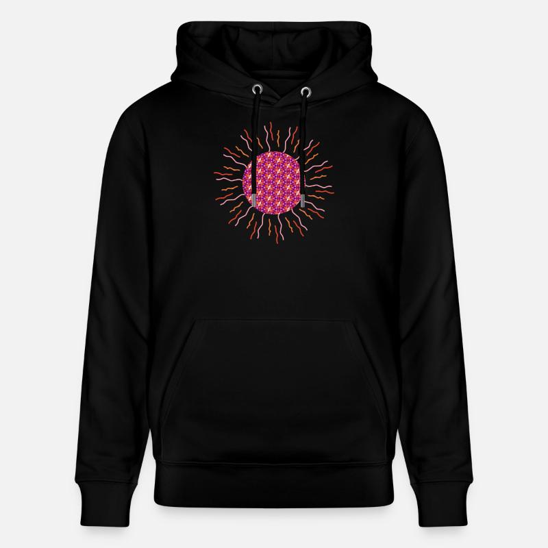 Mandala soleil rose - Sweat à capuche bio CRUISER Stanley/Stella Unisexe - noir
