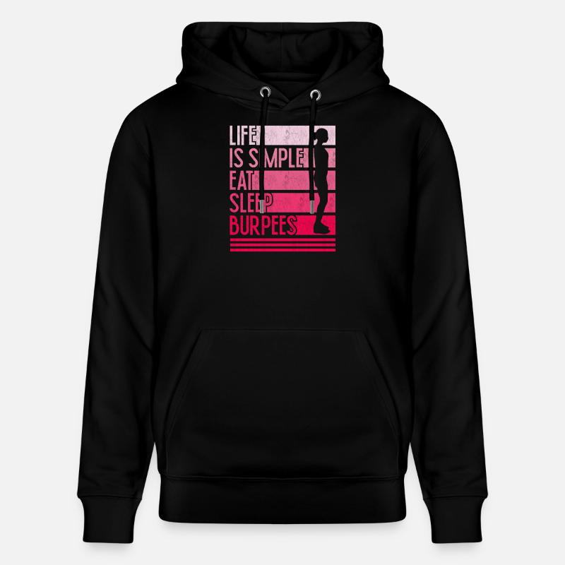 Leben ist einfach Burpees Design - Stanley/Stella Unisex Bio-Hoodie CRUISER  - Schwarz