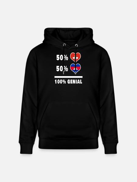 Camboya y Suiza 100% impresionante bandera - Sudadera con capucha ecológica unisex CRUISER de Stanley/Stella - negro