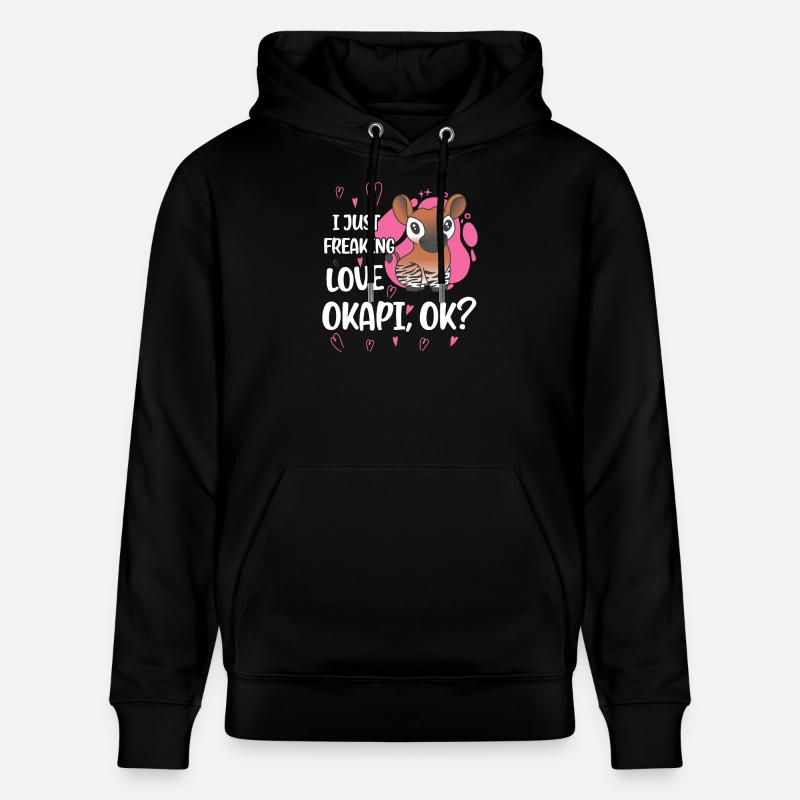 Ich liebe Okapi - Stanley/Stella Unisex Bio-Hoodie CRUISER  - Schwarz